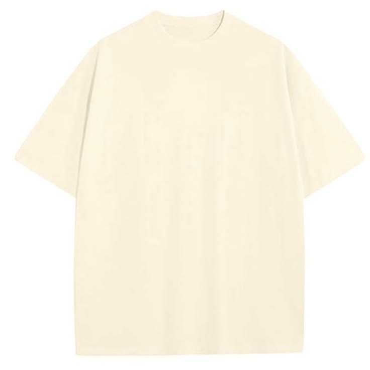 Drop Shoulder Beige Oversized T-Shirt | Soft Cotton Jersey Tee