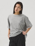 Drop Shoulder Grey Oversized T-Shirt | Soft Cotton Jersey Tee