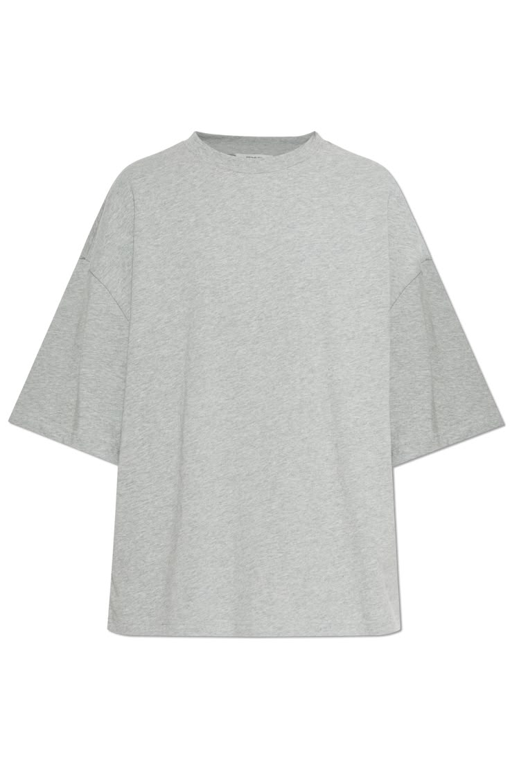 Drop Shoulder Grey Oversized T-Shirt | Soft Cotton Jersey Tee