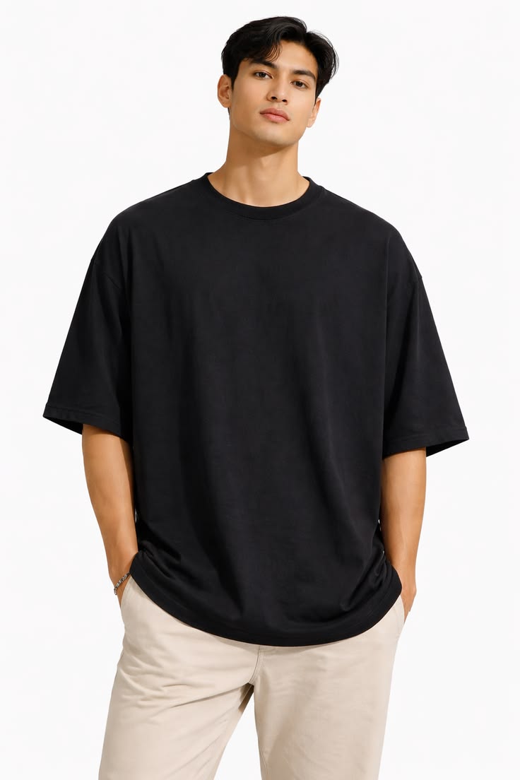 Drop Shoulder Oversized T-Shirt | Soft Cotton Jersey Tee