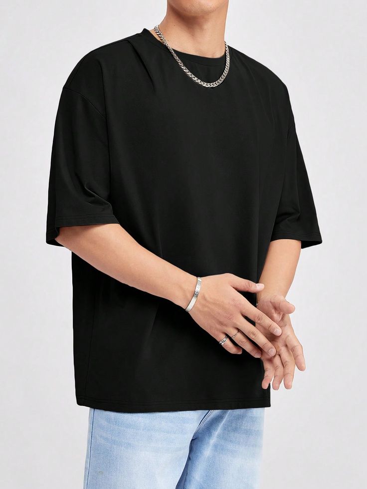 Drop Shoulder Oversized T-Shirt | Soft Cotton Jersey Tee