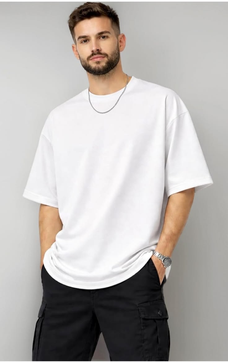 Drop Shoulder Oversized T-Shirt | Soft Cotton Jersey Tee