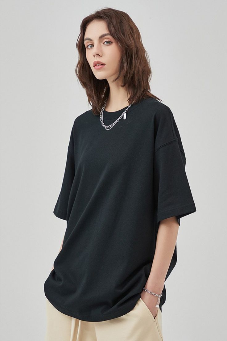 Drop Shoulder Oversized T-Shirt | Soft Cotton Jersey Tee
